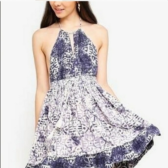 FREE PEOPLE NWOT Beach Day Swing Dress Blue XS - Picture 2 of 12